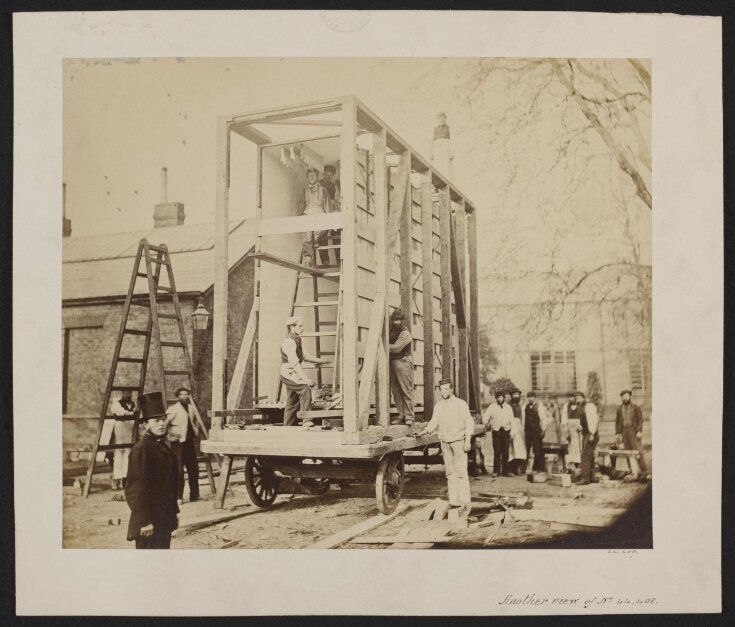 View of the construction of the packing case and horse-drawn 'van' for transport of Raphael Cartoons from Hampton Court to South Kensington Museum image