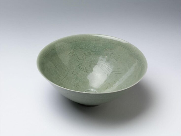 Celadon Bowl with Incised Parrot Design top image