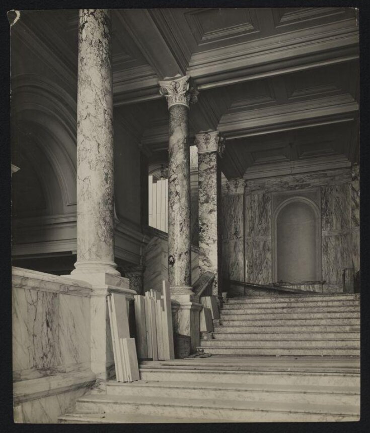 Victoria and Albert Museum, Gallery 61, East Staircase adjoining the Entrance Hall being constructed top image