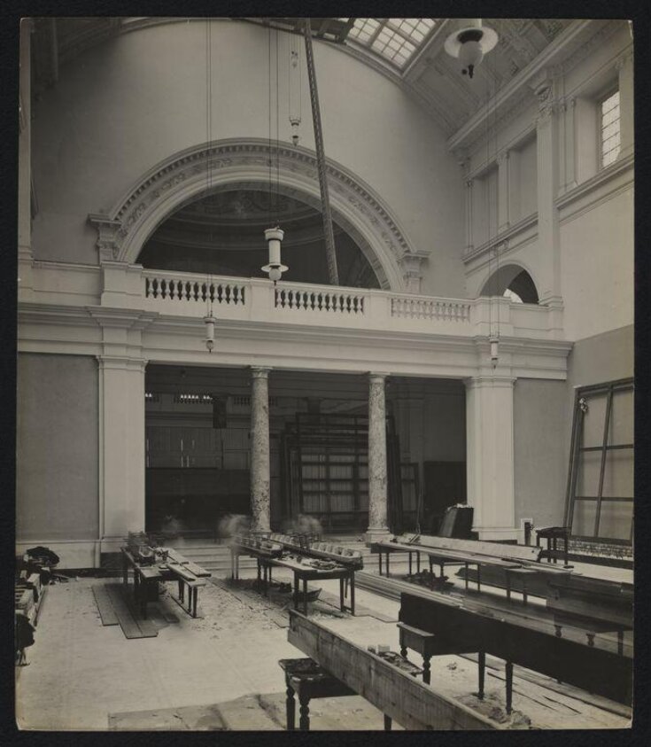 Victoria and Albert Museum, Gallery 43, Central Court looking south towards Gallery 49 during construction image