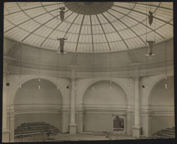 South Kensington Museum, Gallery 40, View across Octagon or Loan Court during construction