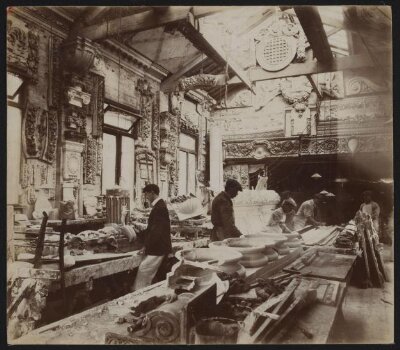 Interor view of fibrous plaster casting workshop of Tanner & Sons, Liverpool