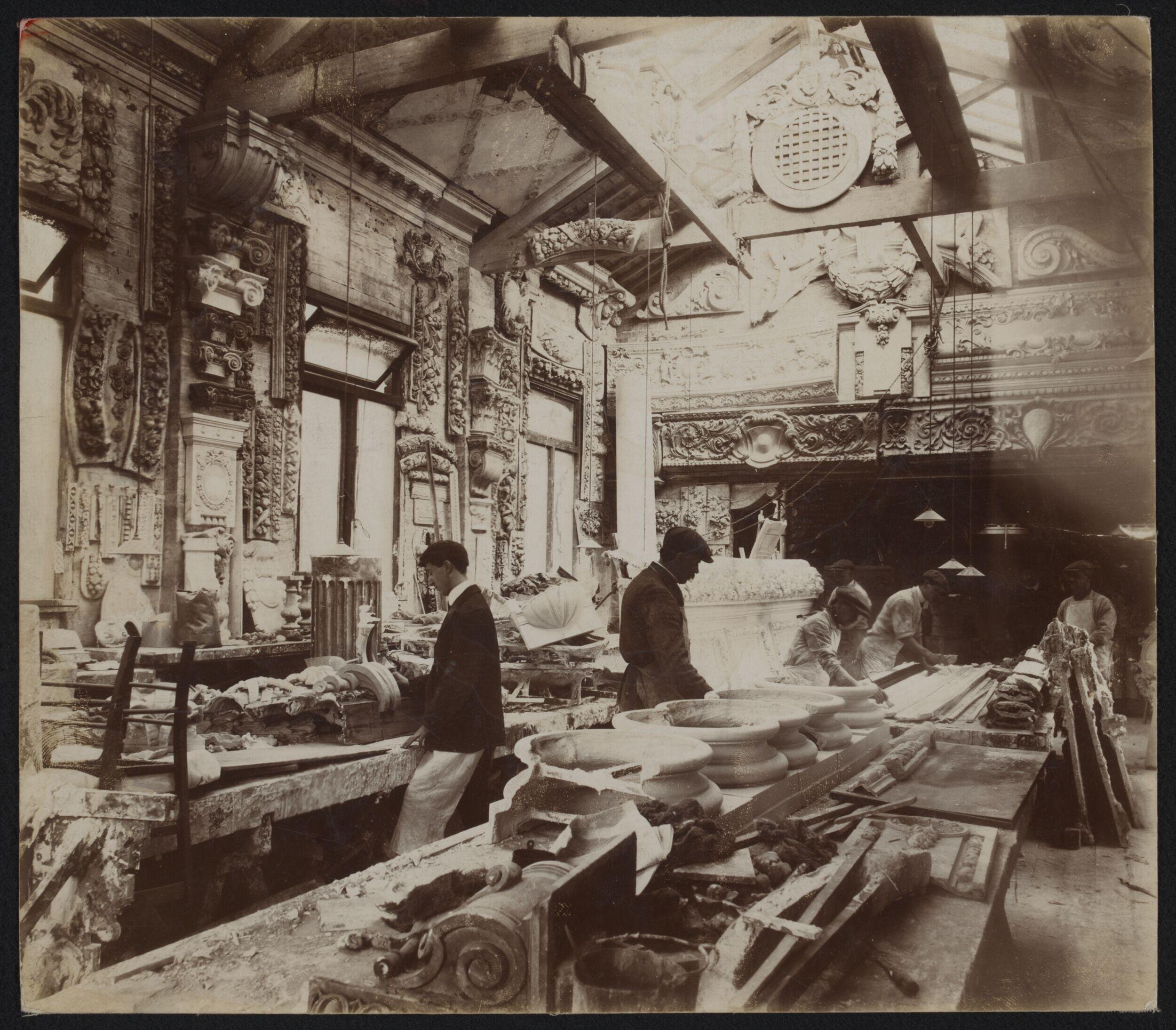 Interor view of fibrous plaster casting workshop of Tanner & Sons, Liverpool