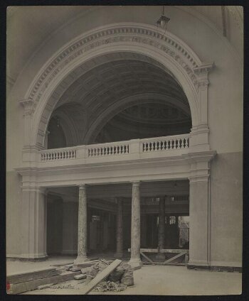 Victoria and Albert Museum, Gallery 48, West Hall looking east towards Gallery 49 Dome during construction