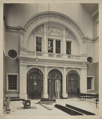 Victoria and Albert Museum, Gallery 43, Central Court looking north towards Gallery 23 during construction