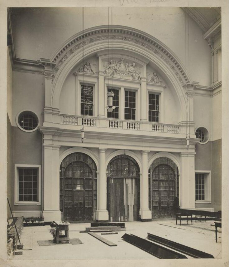 Victoria and Albert Museum, Gallery 43, Central Court looking north towards Gallery 23 during construction image