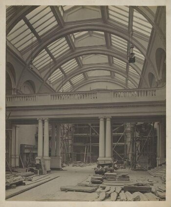 Victoria and Albert Museum, East Hall, Gallery 50 looking east towards Gallery 112 during construction