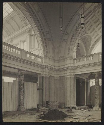 Victoria and Albert Museum, Gallery 49, Central Hall or Dome looking north-east towards Galleries 43 and 50 during construction