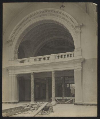 South Kensington Museum, Gallery 48, West Hall looking east towards Gallery 49 Dome during construction