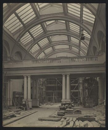 South Kensington Museum, Gallery 50, East Hall looking east towards Gallery 112 during construction