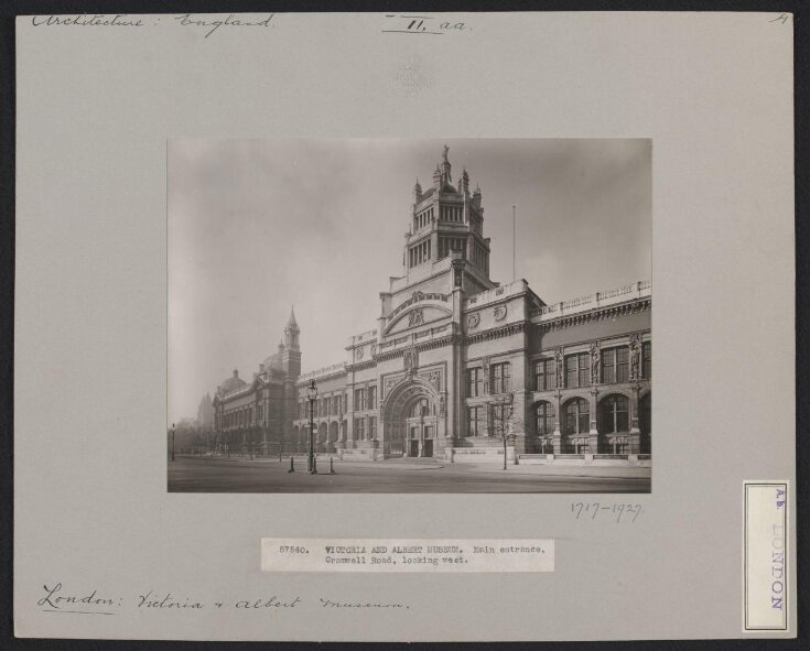 Victoria and Albert Museum, view of Cromwell Road facade from south-east image