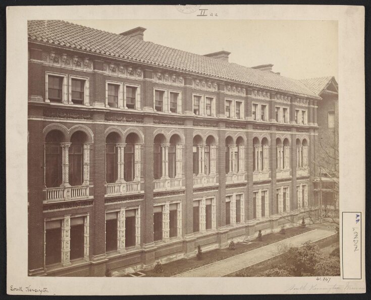 Exterior view of the South Kensington Museum, West side of quadrangle -- Residences building top image