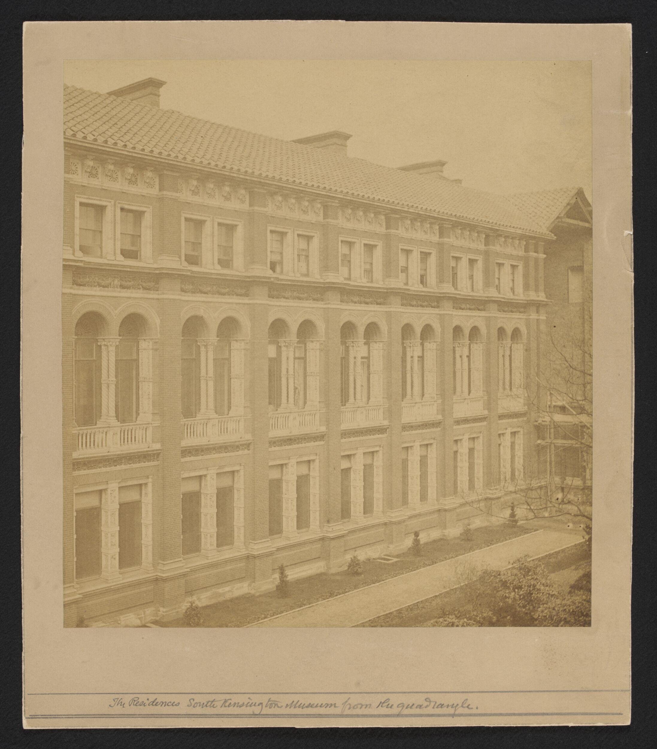 Exterior view of the South Kensington Museum, West side of quadrangle -- Residences building
