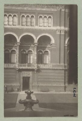 Victoria and Albert Museum, view across Garden towards Lecture Theatre