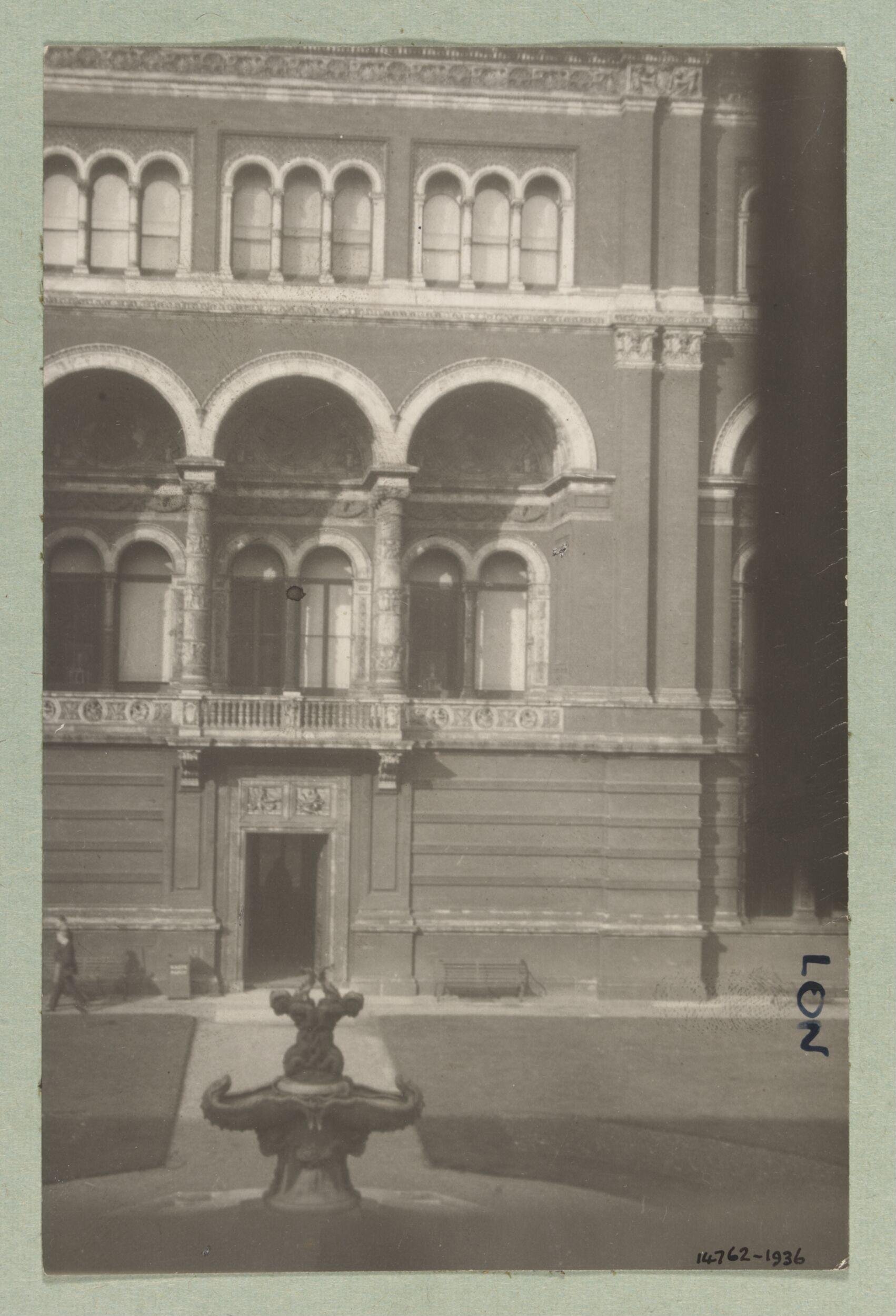 Victoria and Albert Museum, view across Garden towards Lecture Theatre