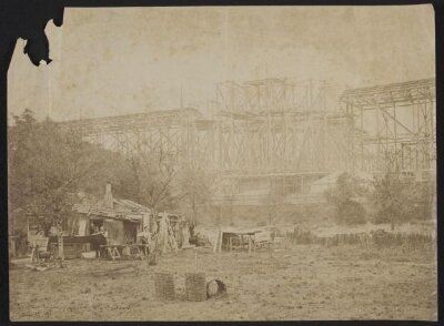 South Kensington, Scaffolding for the 1862 exhibition, from Corporal McLaren's workshop