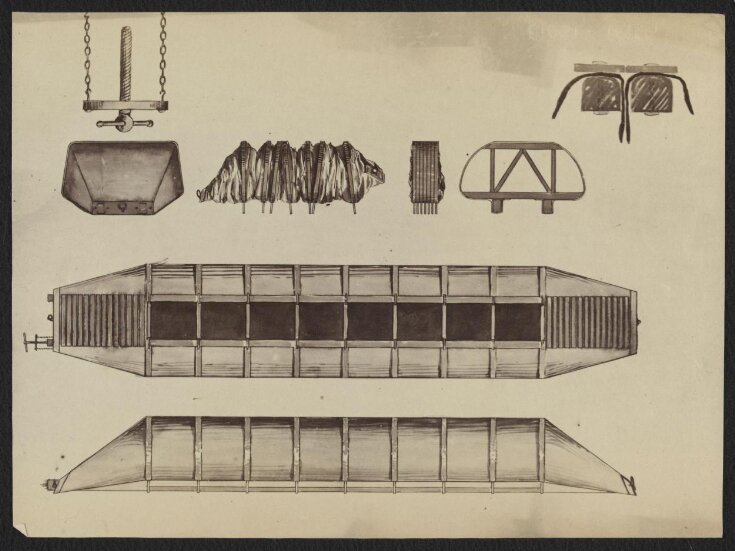 Drawing relating to the design and construction of Captain Fowke's pontoon top image