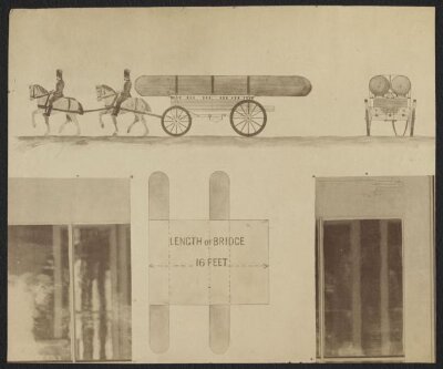 Drawing relating to the design and construction of Captain Fowke's pontoon