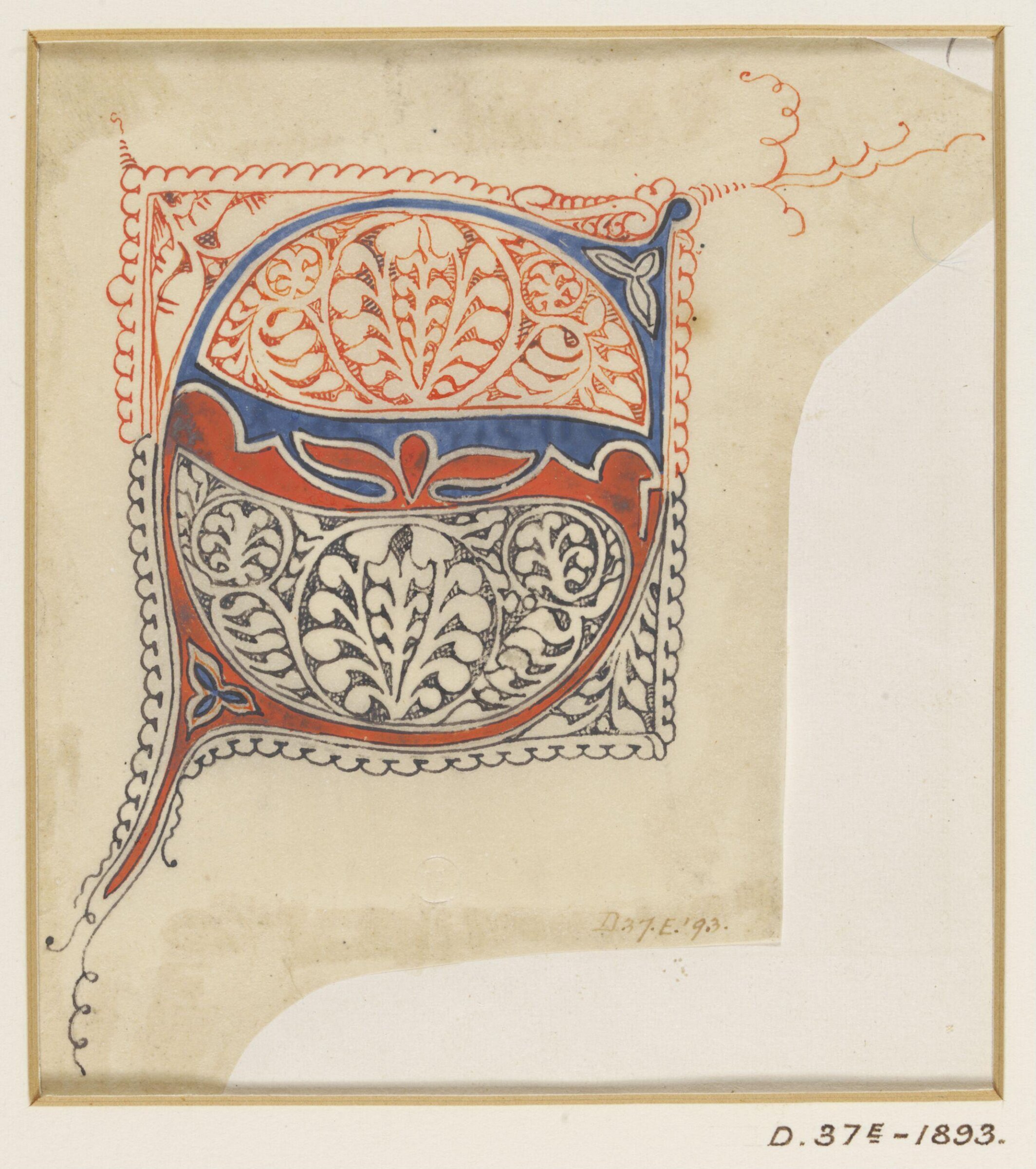 Illumination copied after medieval models, C. Barison, before 1893