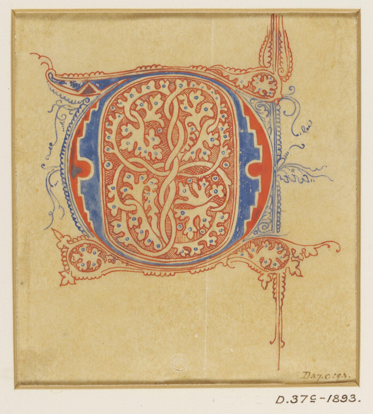 Illumination copied after medieval models, C. Barison, before 1893