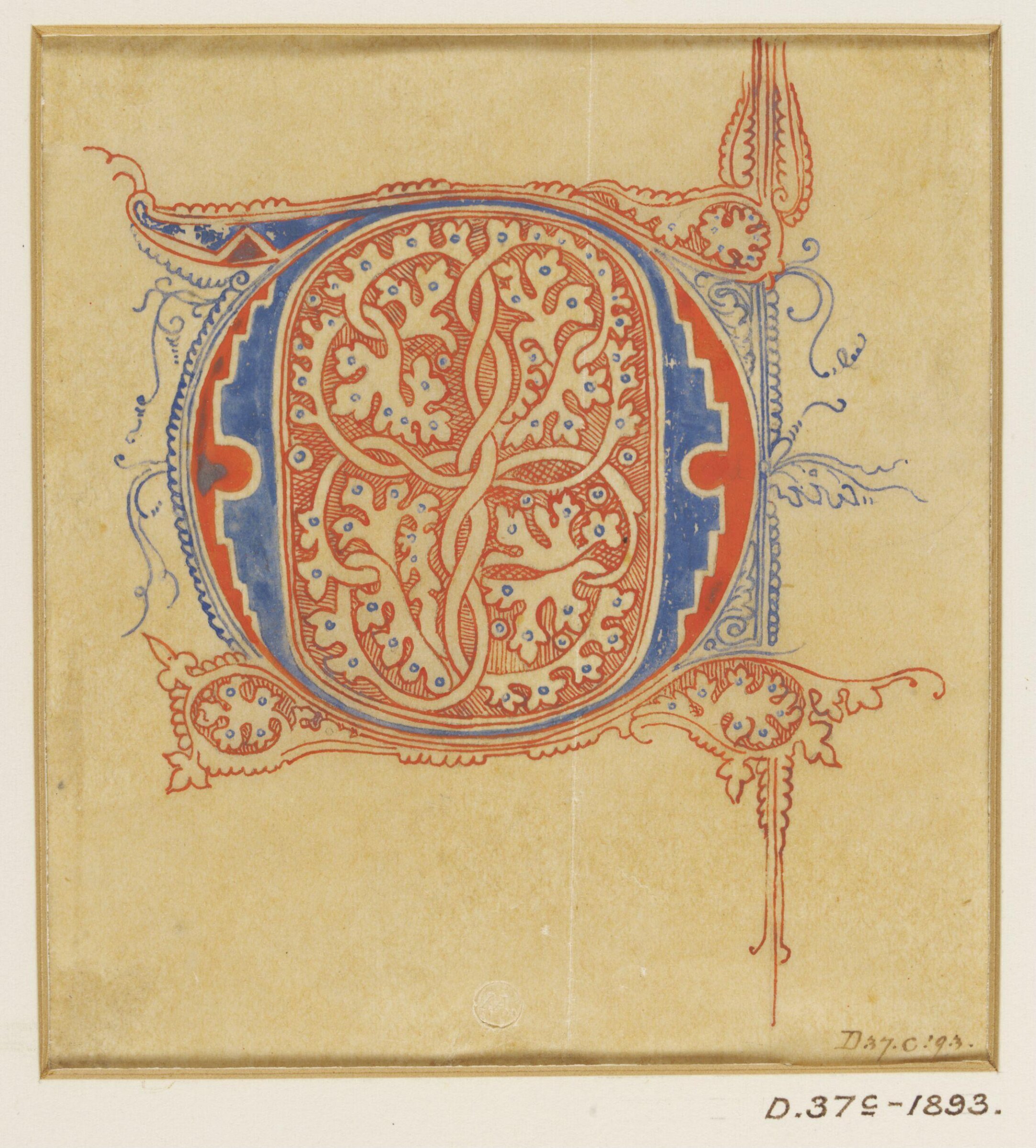 Illumination copied after medieval models, C. Barison, before 1893