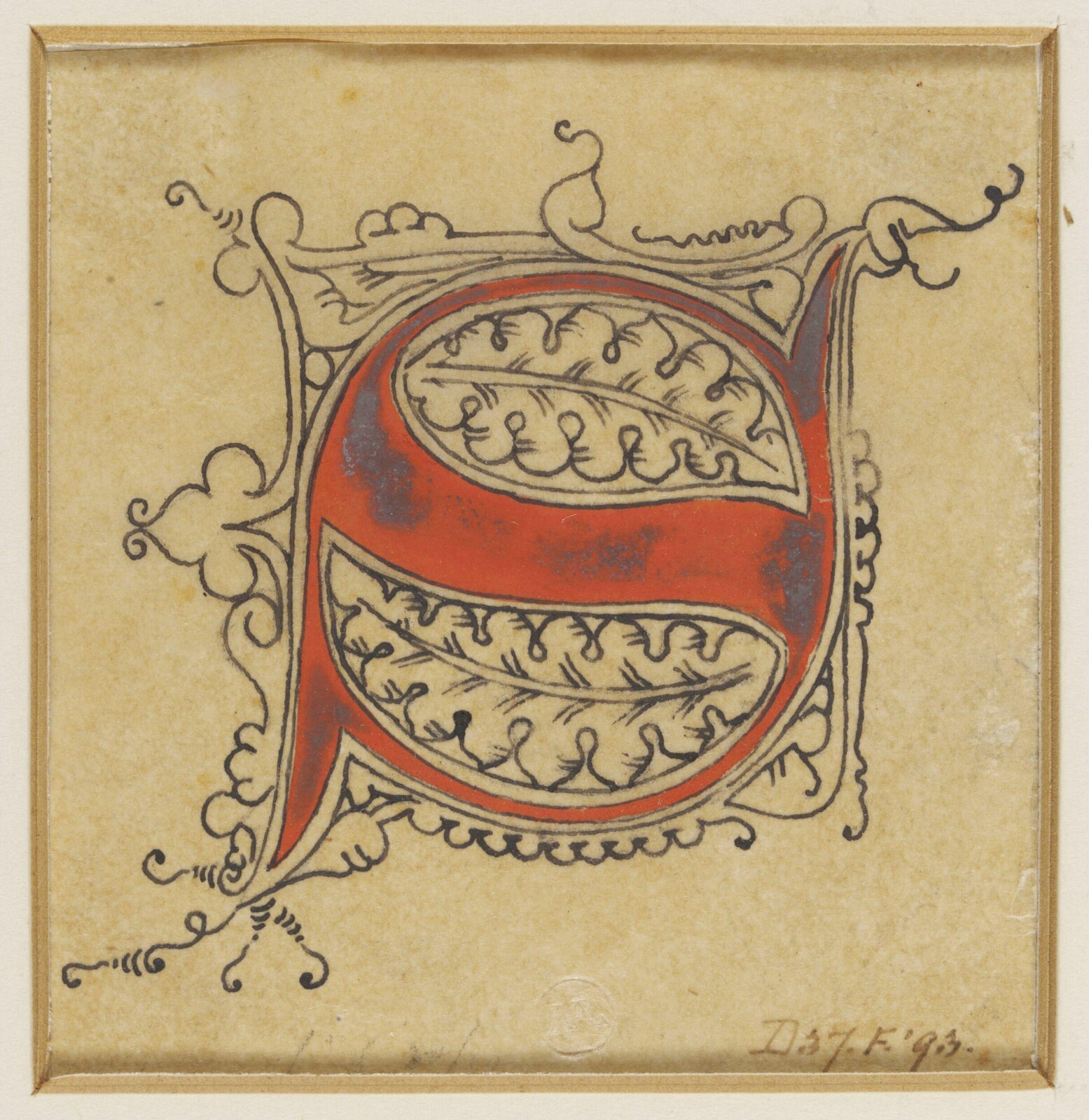 Illumination copied after medieval models, C. Barison, before 1893