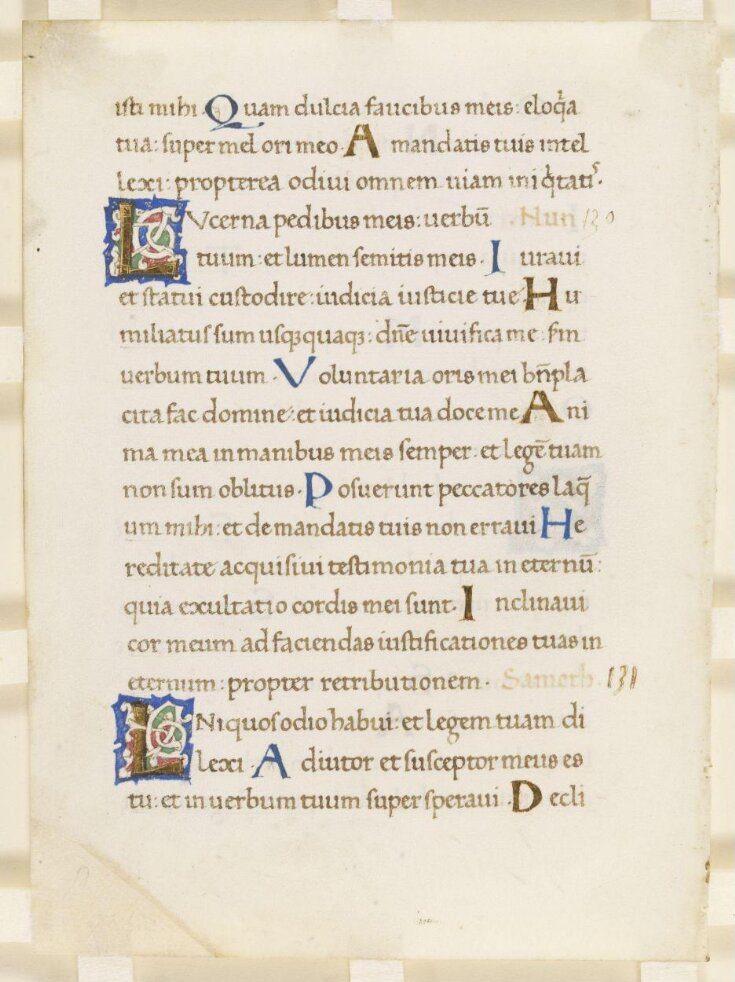Leaf from a Psalter with Passion Sequences top image