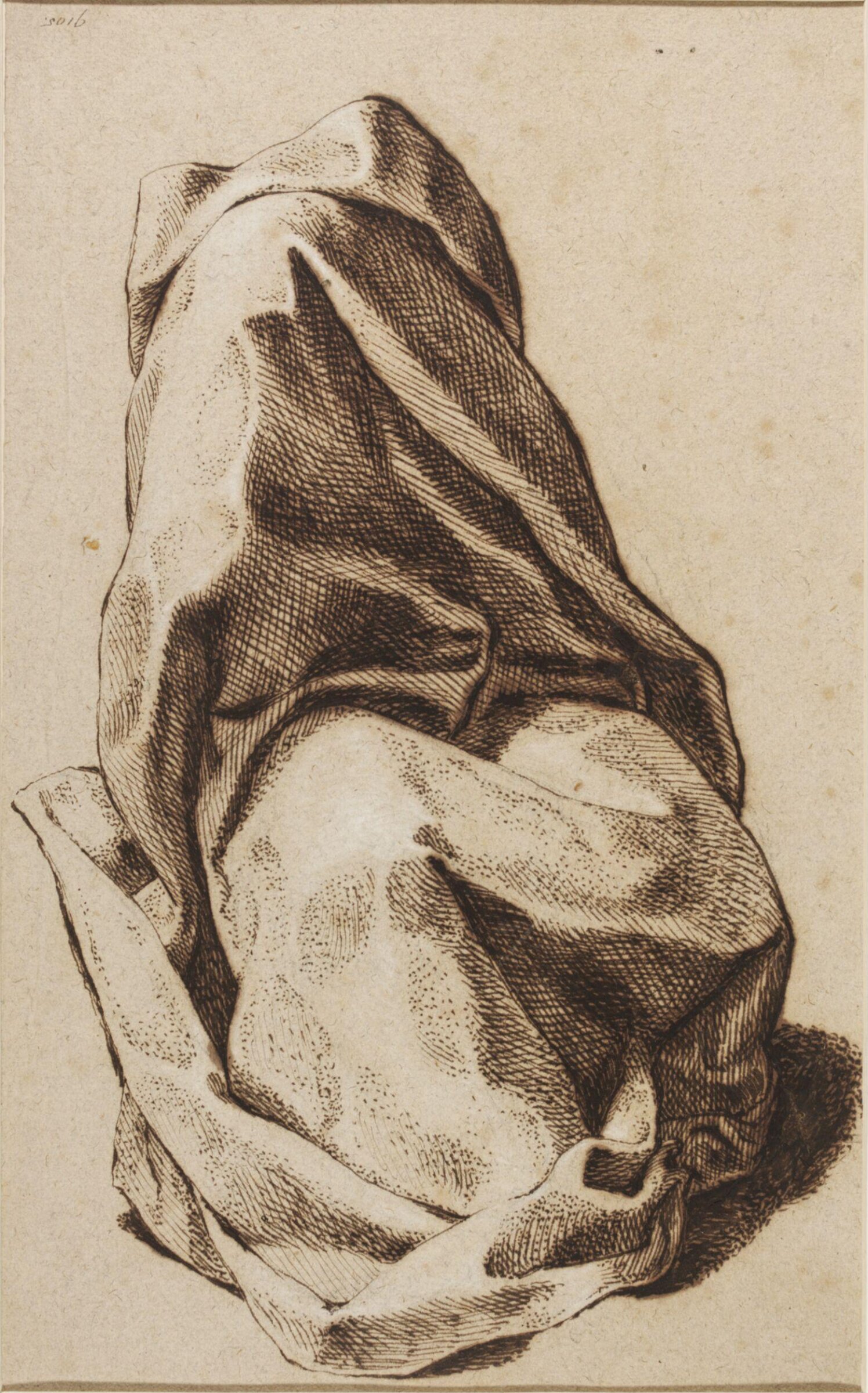 Study of drapery arranged as if worn by a seated figure, Jacob de Gheyn III