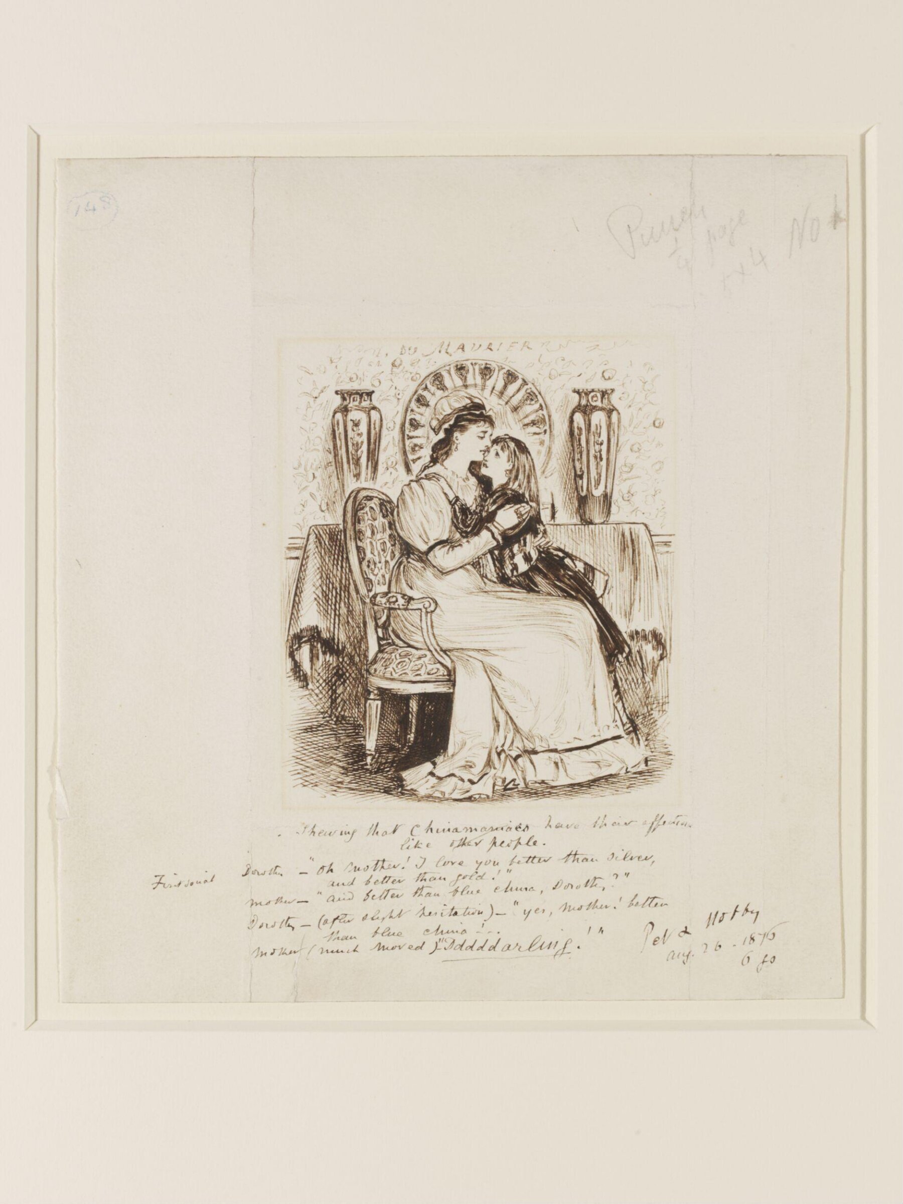 Pet and Hobby (Showing that china-maniacs have their affections like other people), George Louis Palmella Busson Du Maurier, 1876