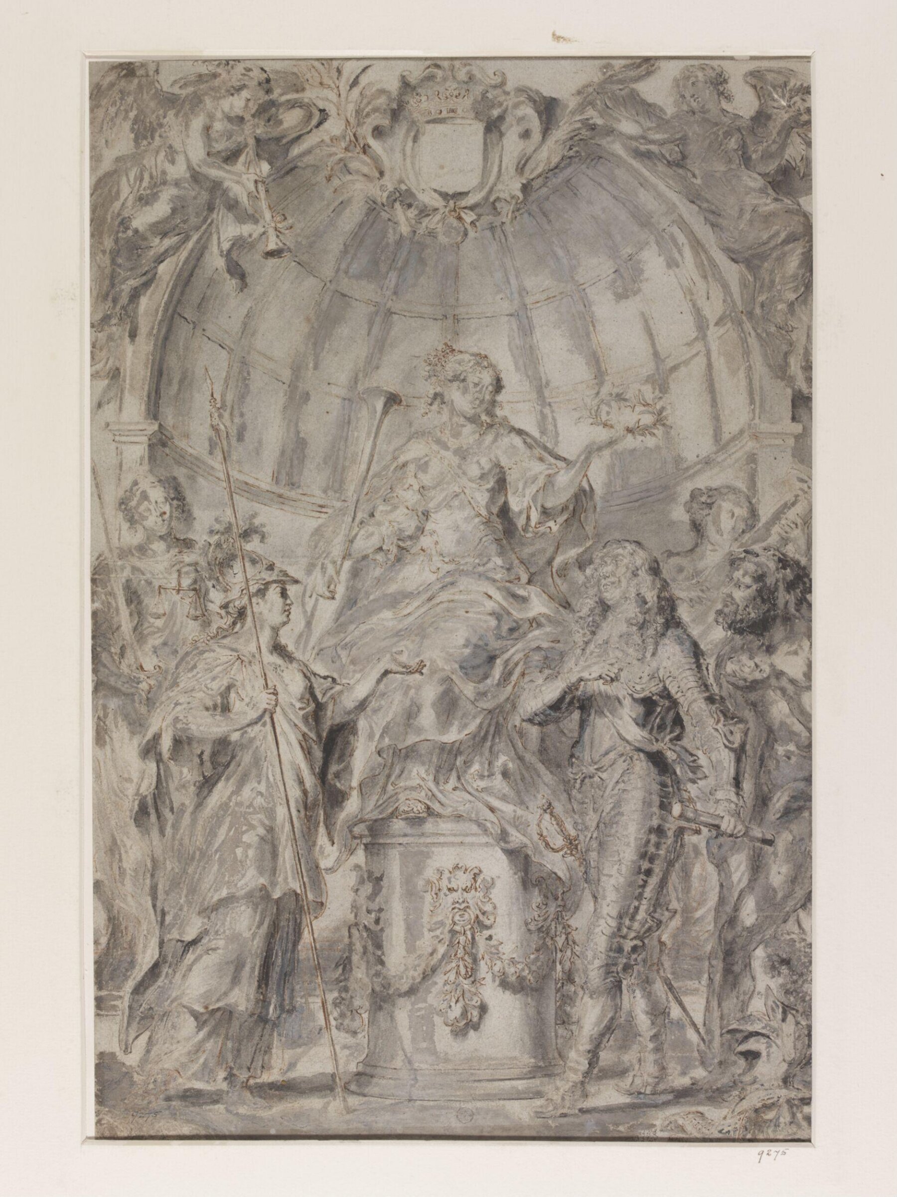 An Allegorical Subject with Fame Crowning a Man in Armour, Justus van Egmont, c.1649-55