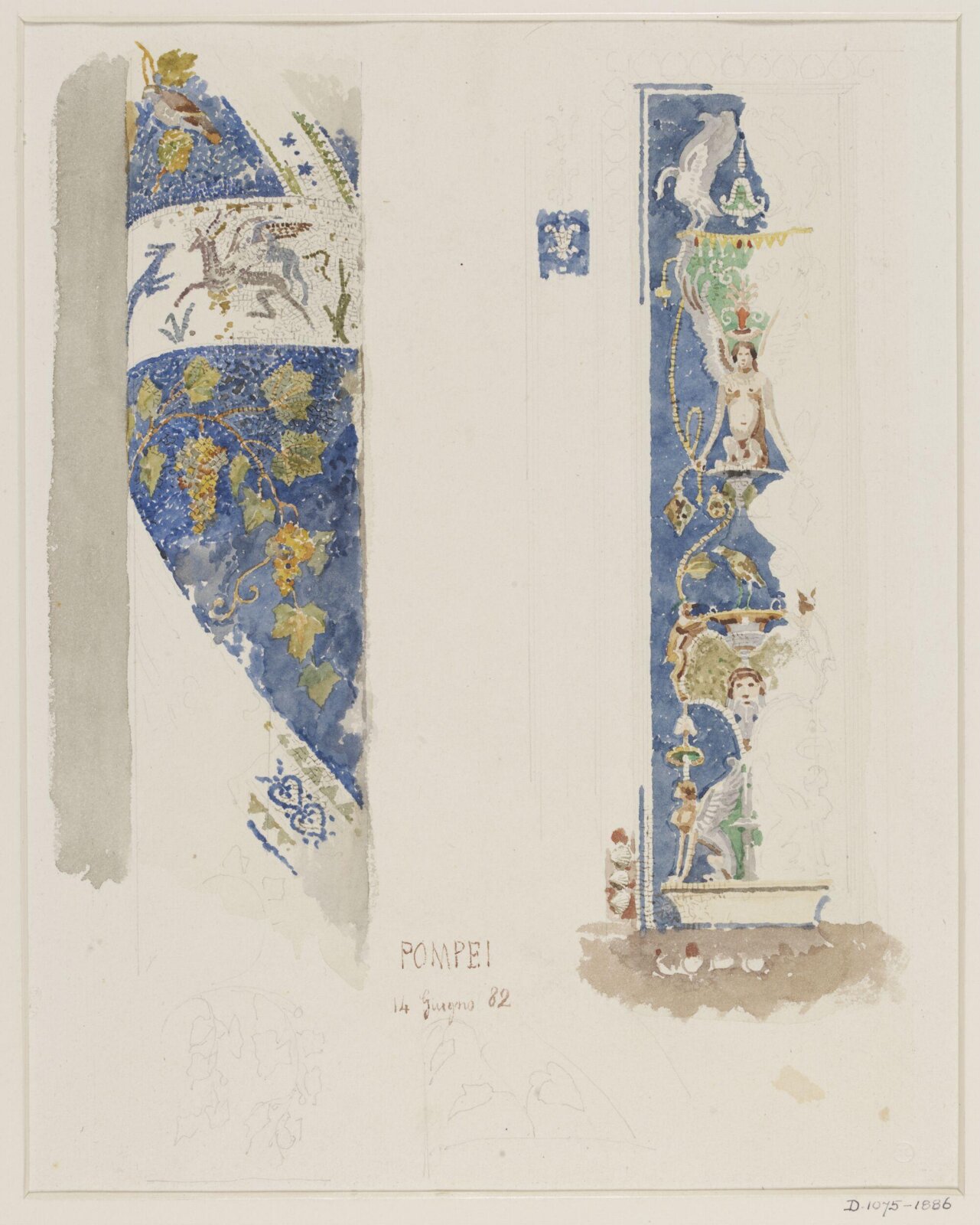 Drawing, Luigi Bazzani, 14th June 1882