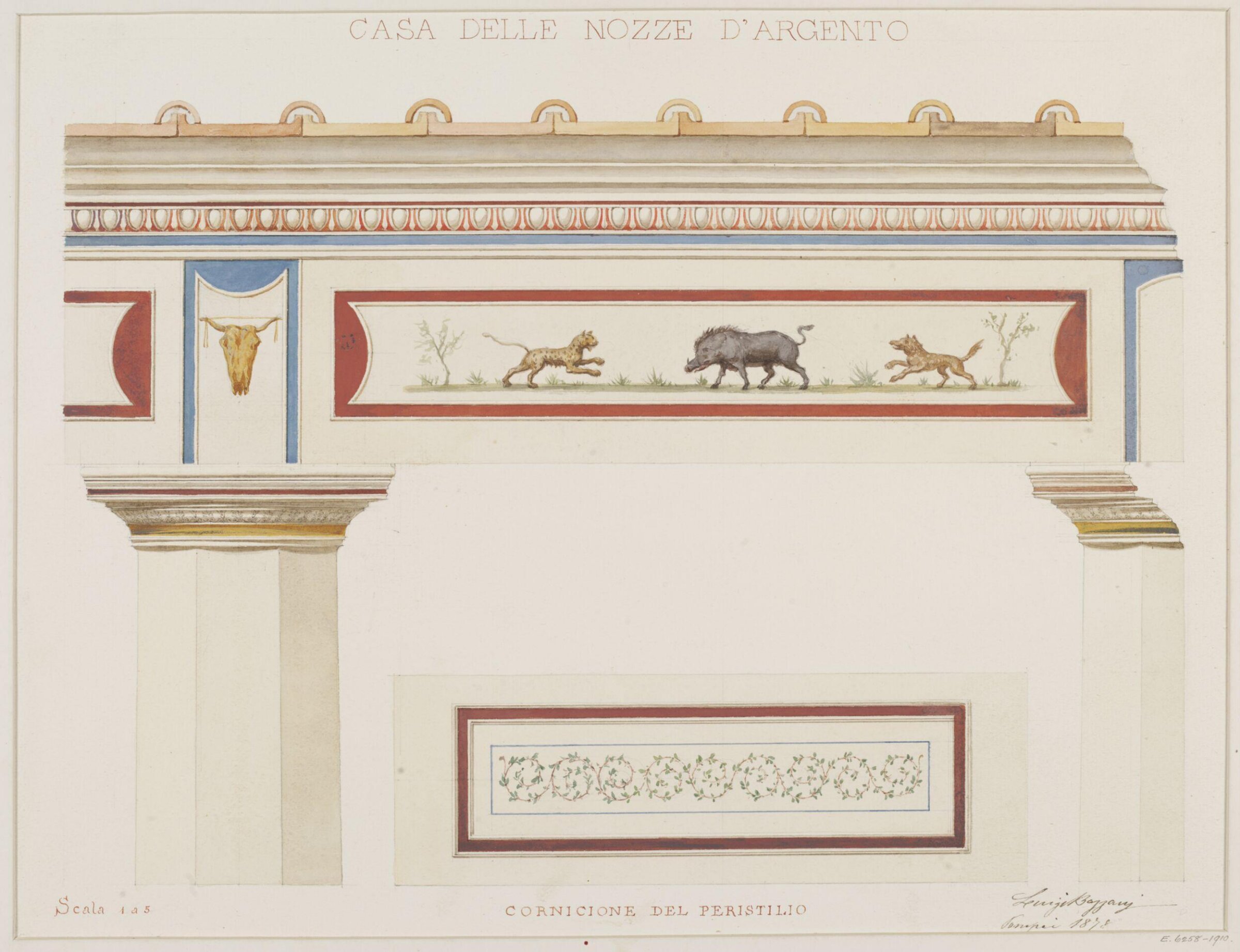 Watercolour painting, Luigi Bazzani, 1898