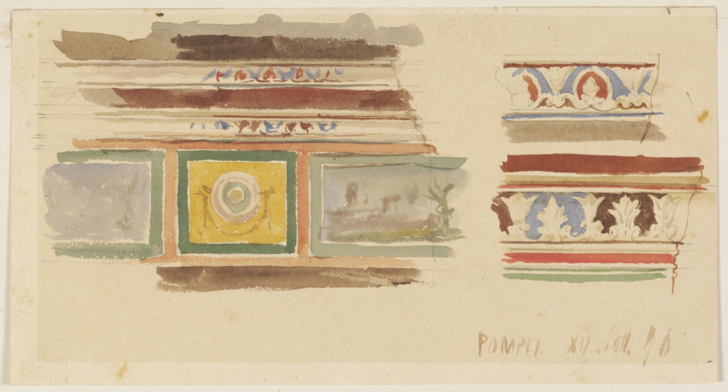 Watercolour painting, Luigi Bazzani, 1876