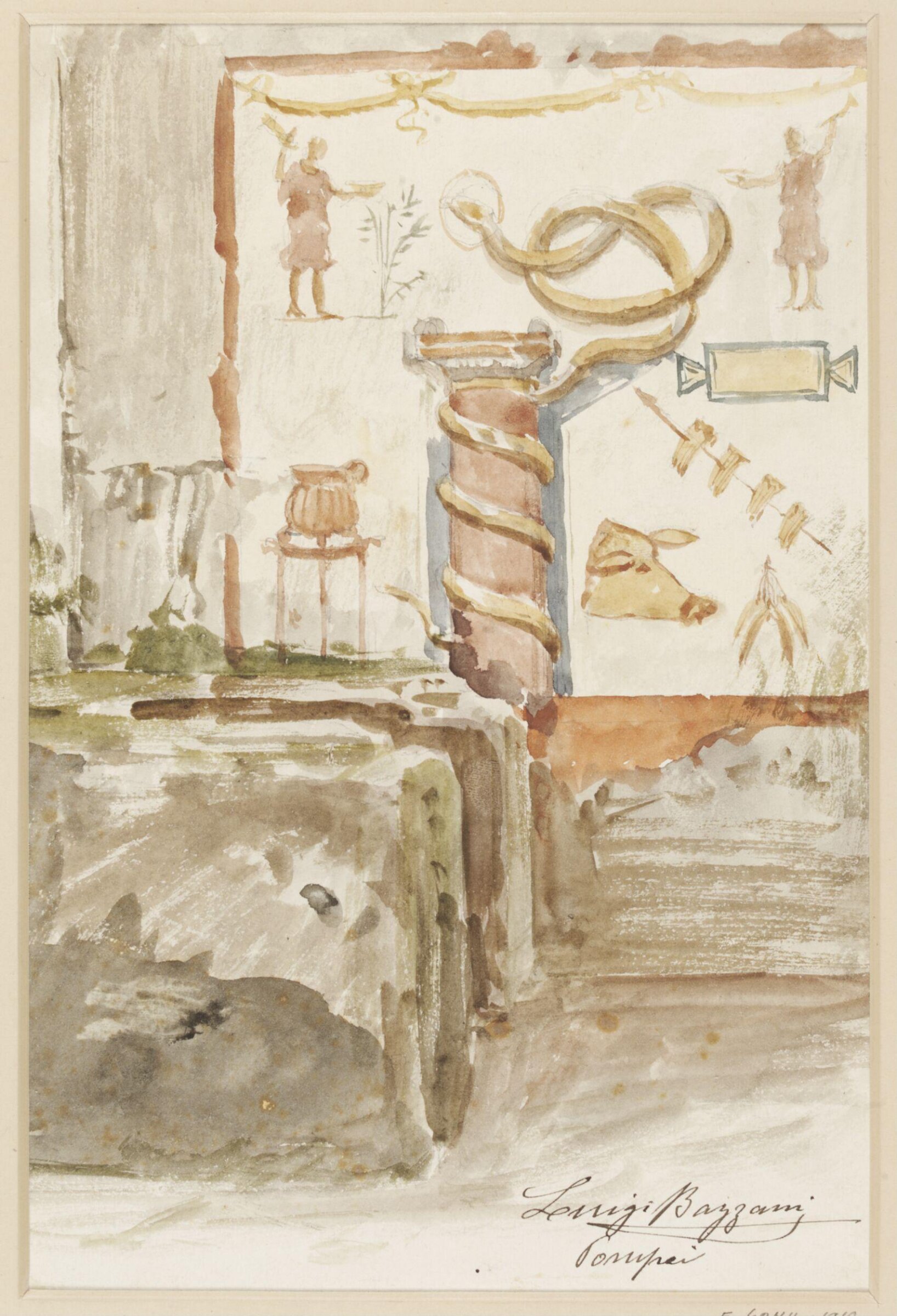 Watercolour painting, Luigi Bazzani, late 19th century
