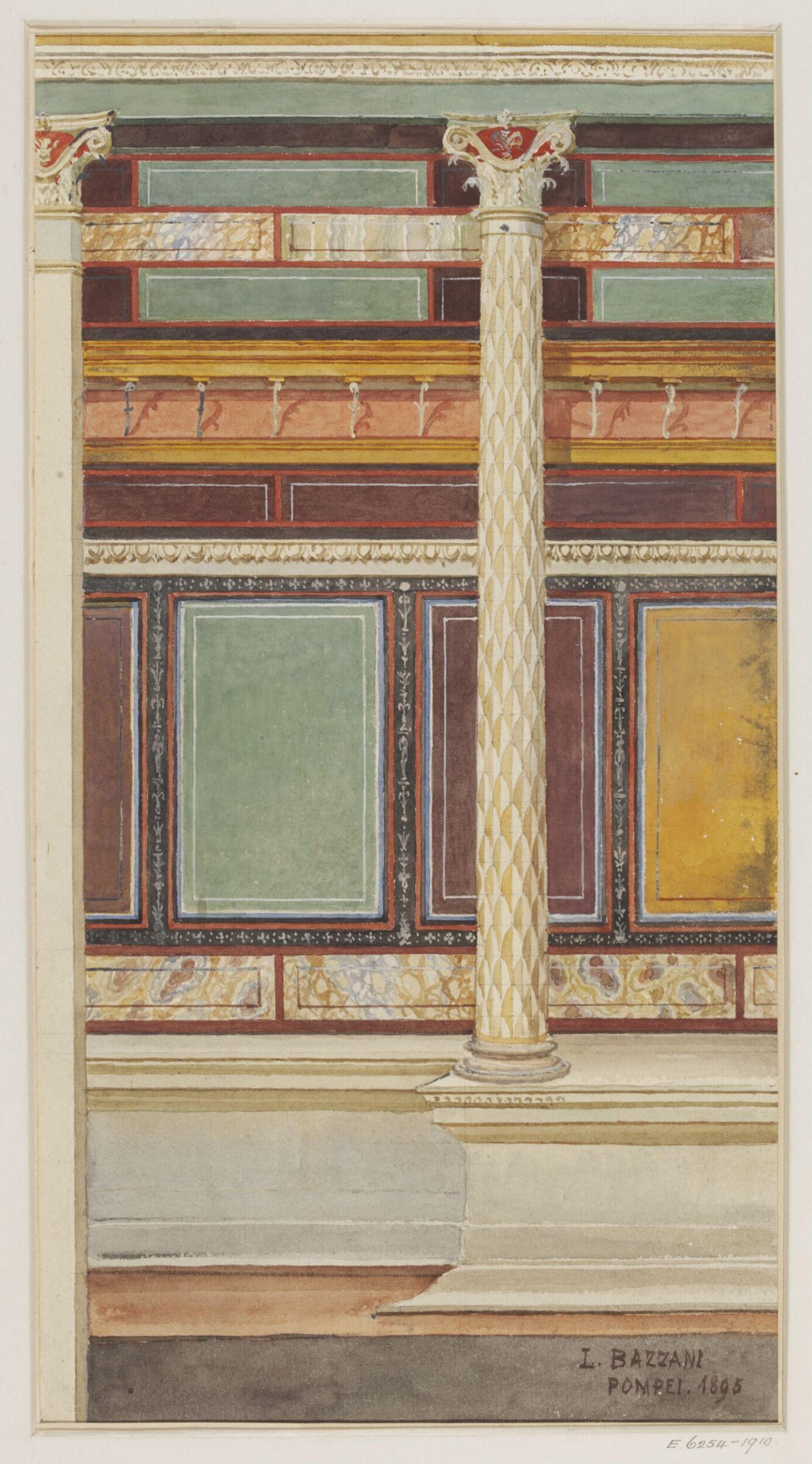 Watercolour painting, Luigi Bazzani, 1895