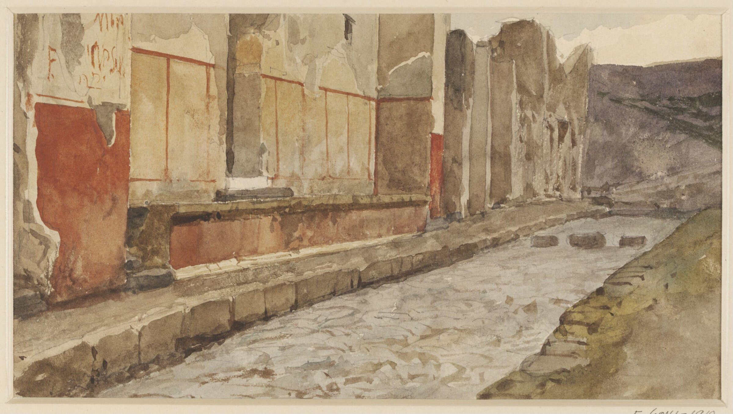 Watercolour painting, Luigi Bazzani, late 19th century
