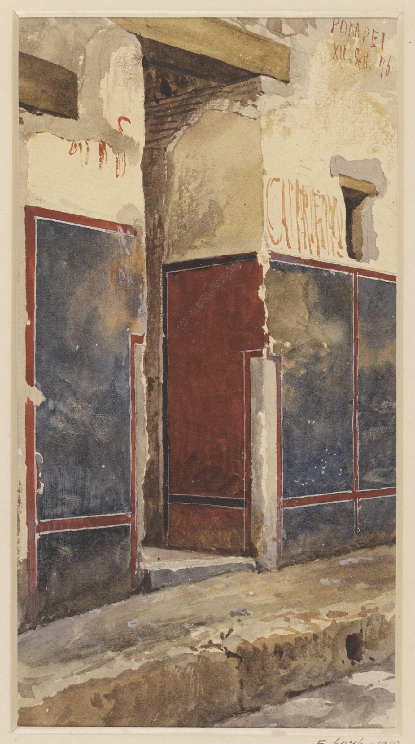 Watercolour painting, Luigi Bazzani, 12th September 1876
