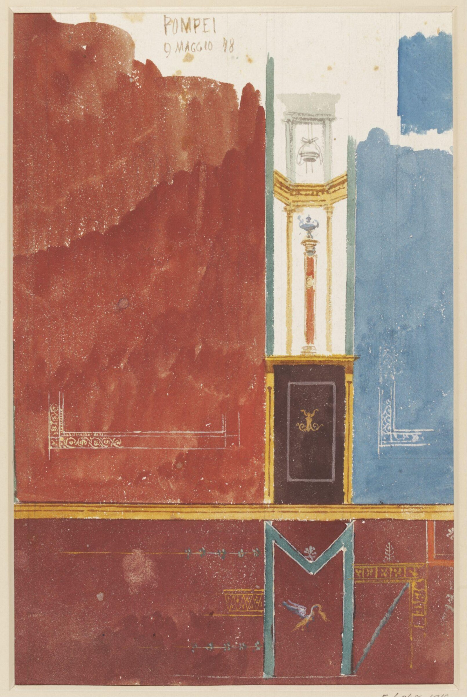 Watercolour painting, Luigi Bazzani, 9th May 1878