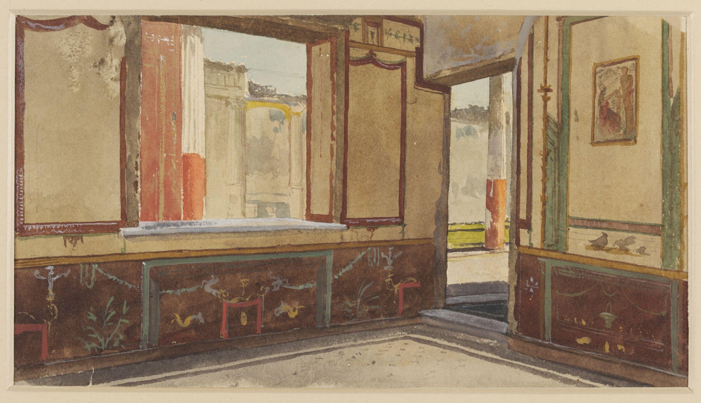 Watercolour painting, Luigi Bazzani, early 19th century