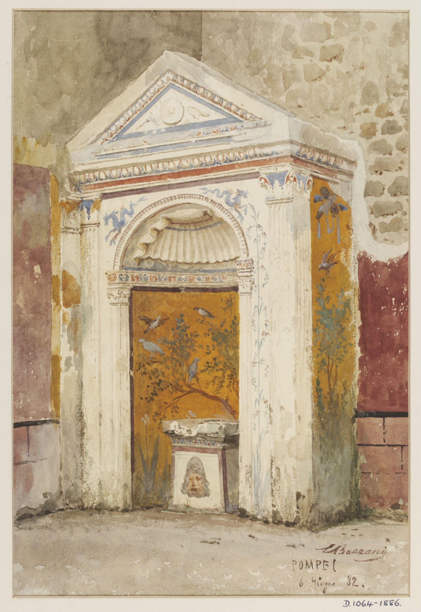 Painting of Pompeii, Luigi Bazzani, 6th June 1882