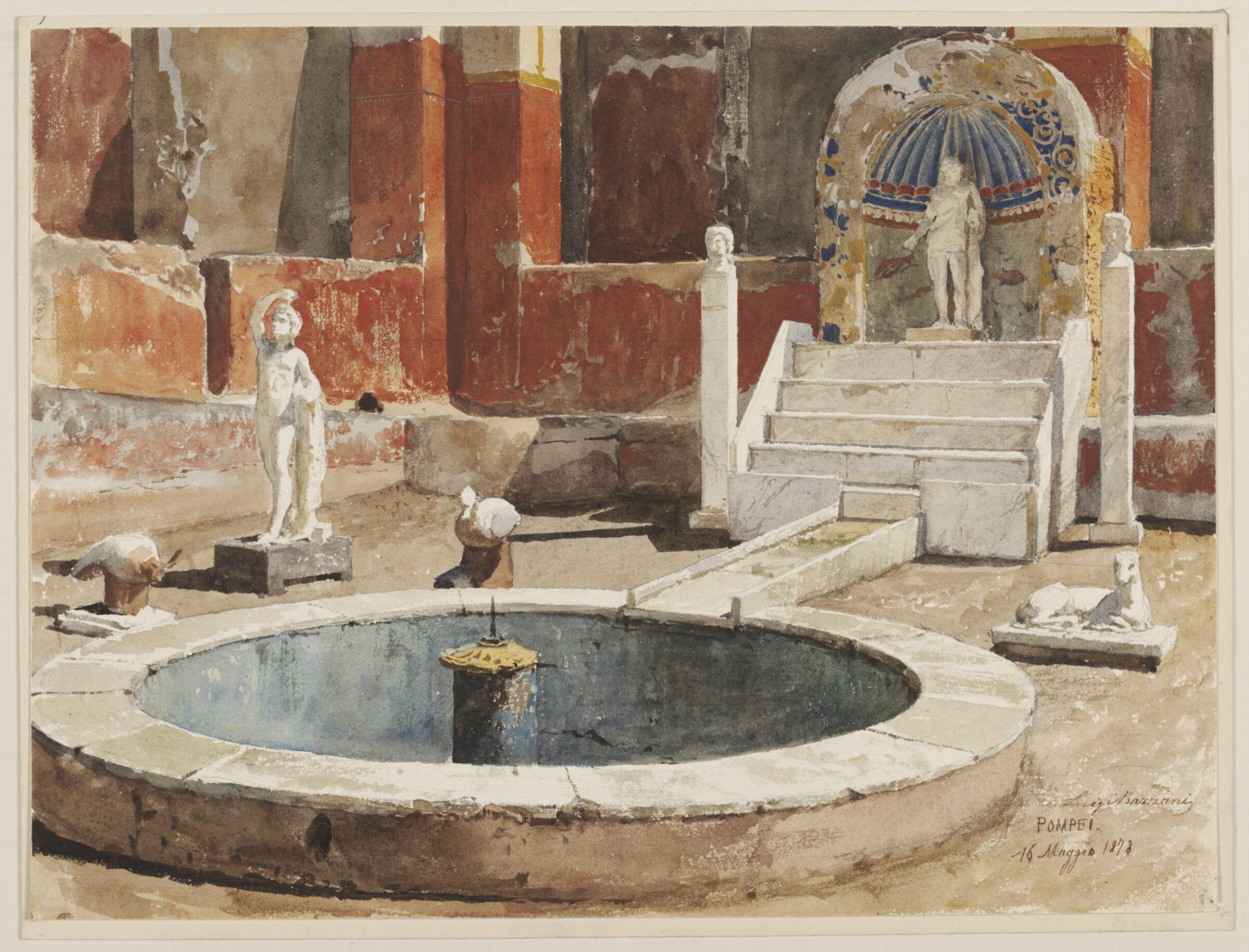 Painting of Pompeii, Luigi Bazzani, 16th May 1878