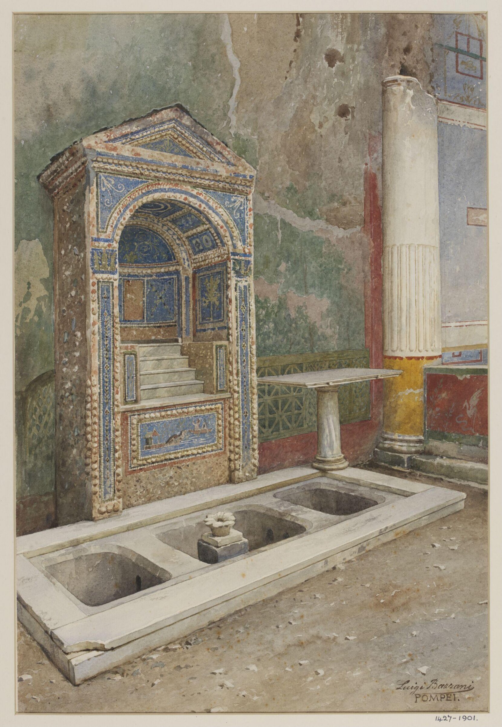 Painting of Pompeii, Luigi Bazzani, ca. 1890