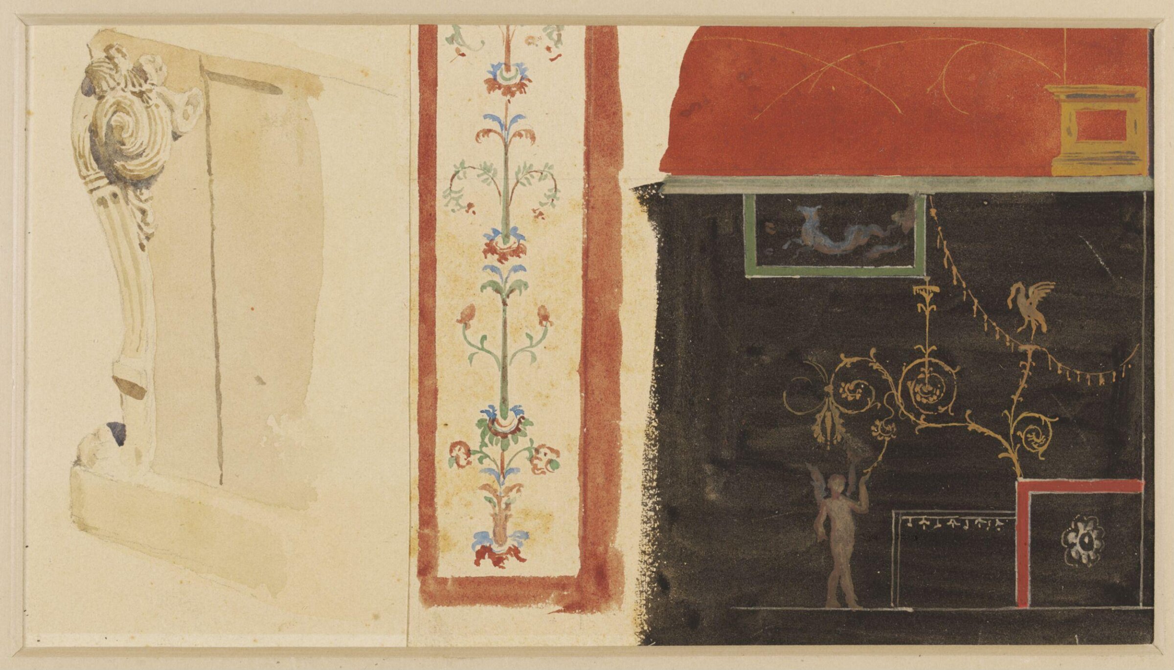 Watercolour painting, Luigi Bazzani, late 19th century