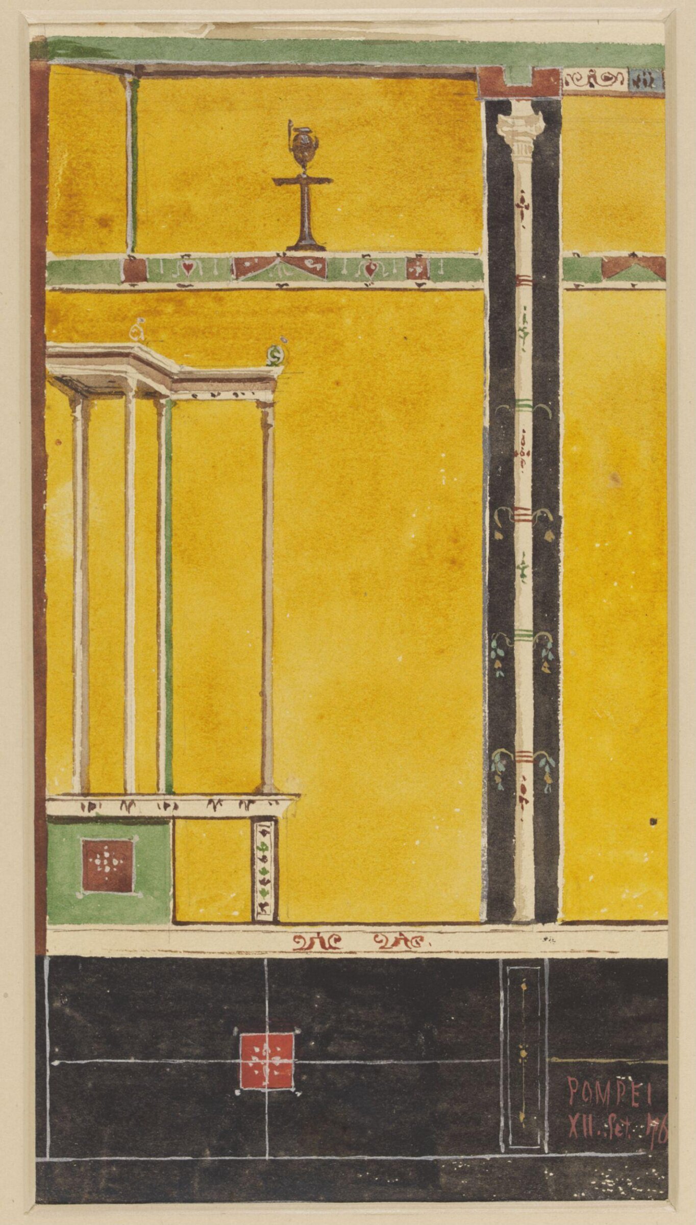 Watercolour painting, Luigi Bazzani, 12th September 1876