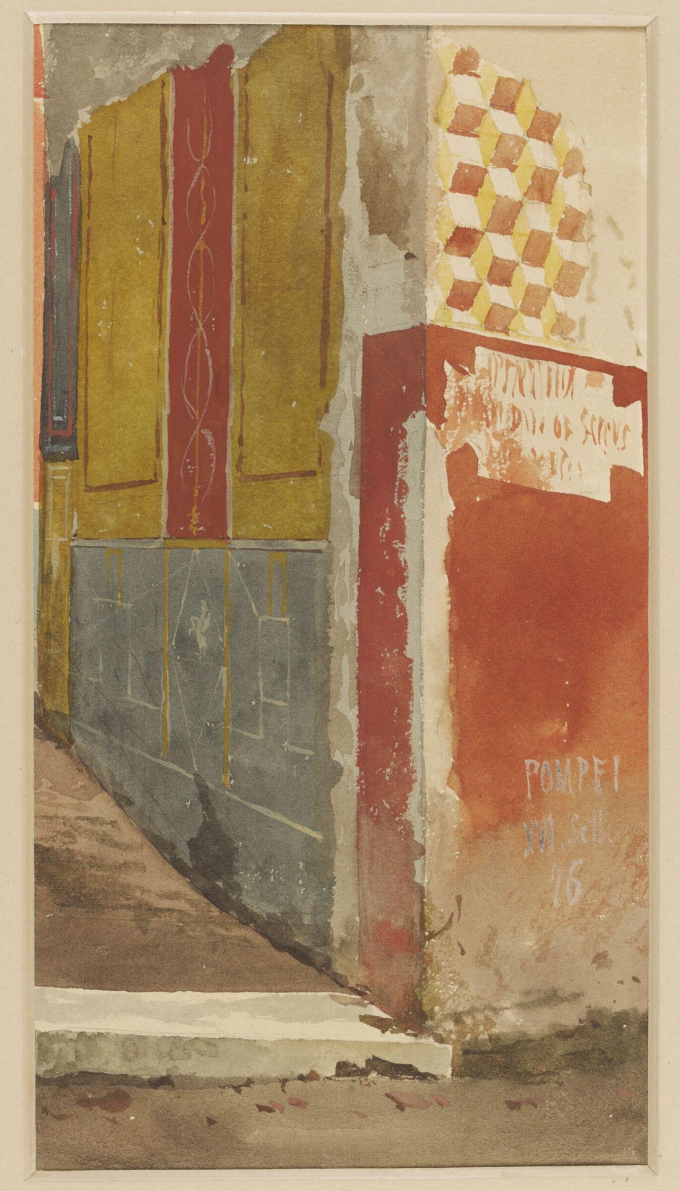 Watercolour painting, Luigi Bazzani, 16th September 1876