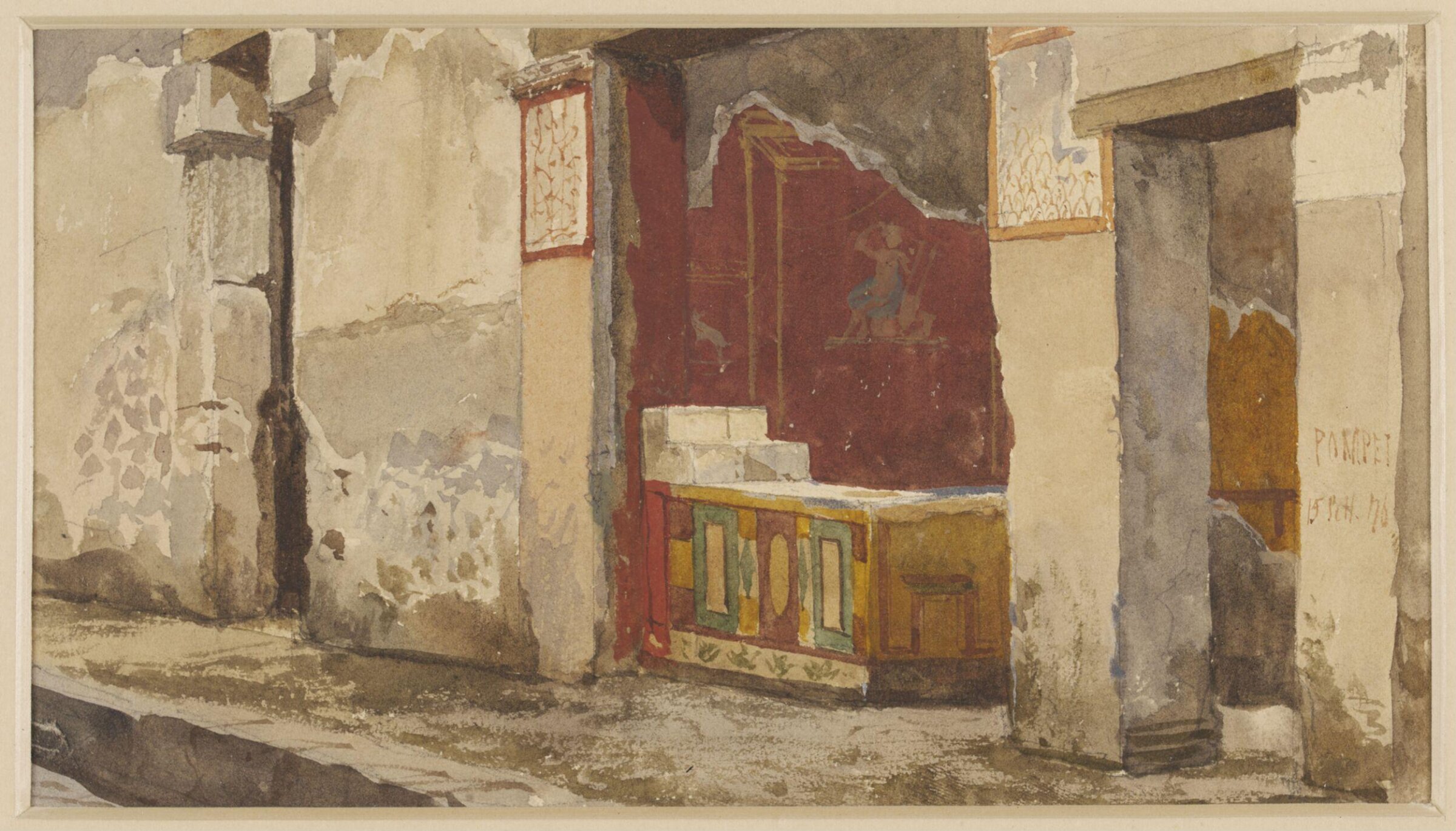 Watercolour painting, Luigi Bazzani, 15th September 1876