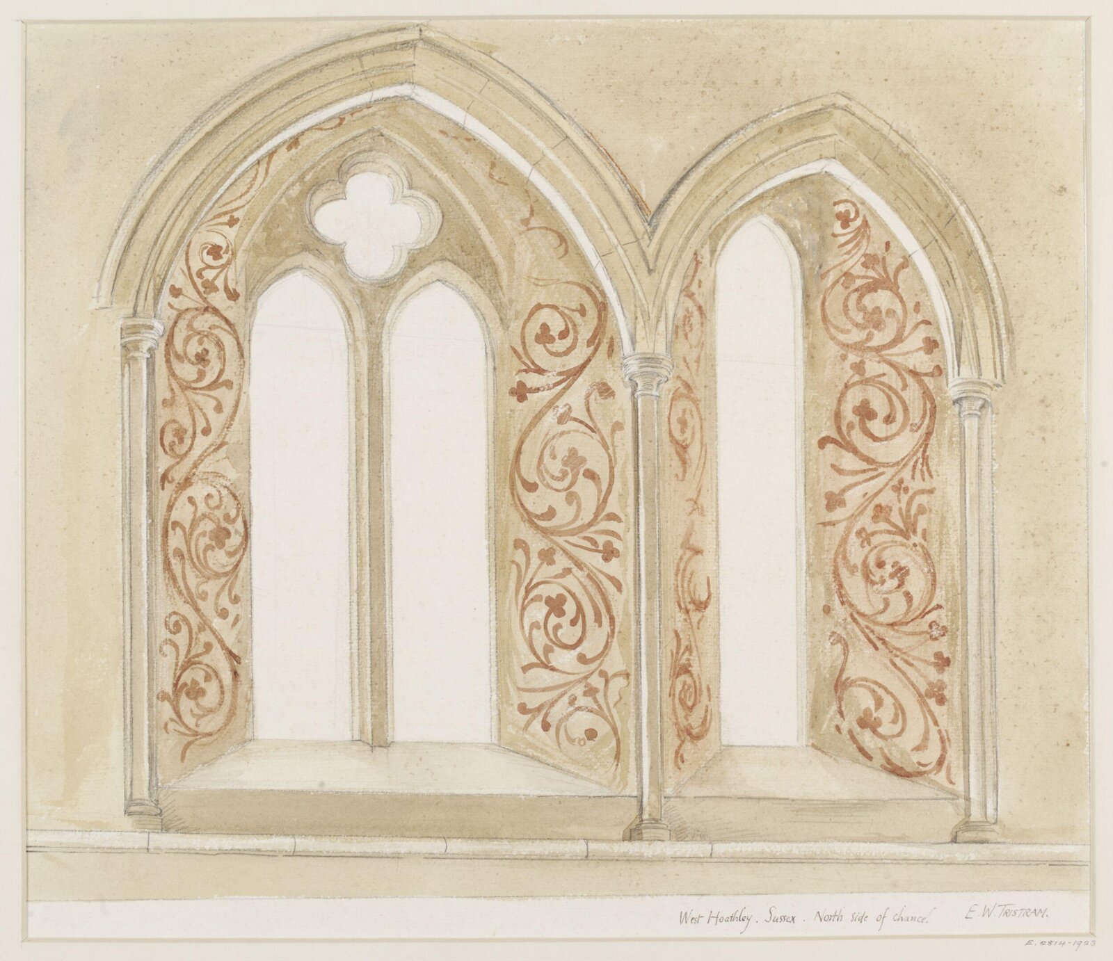 Drawing, Ernest William Tristram, early 20th century