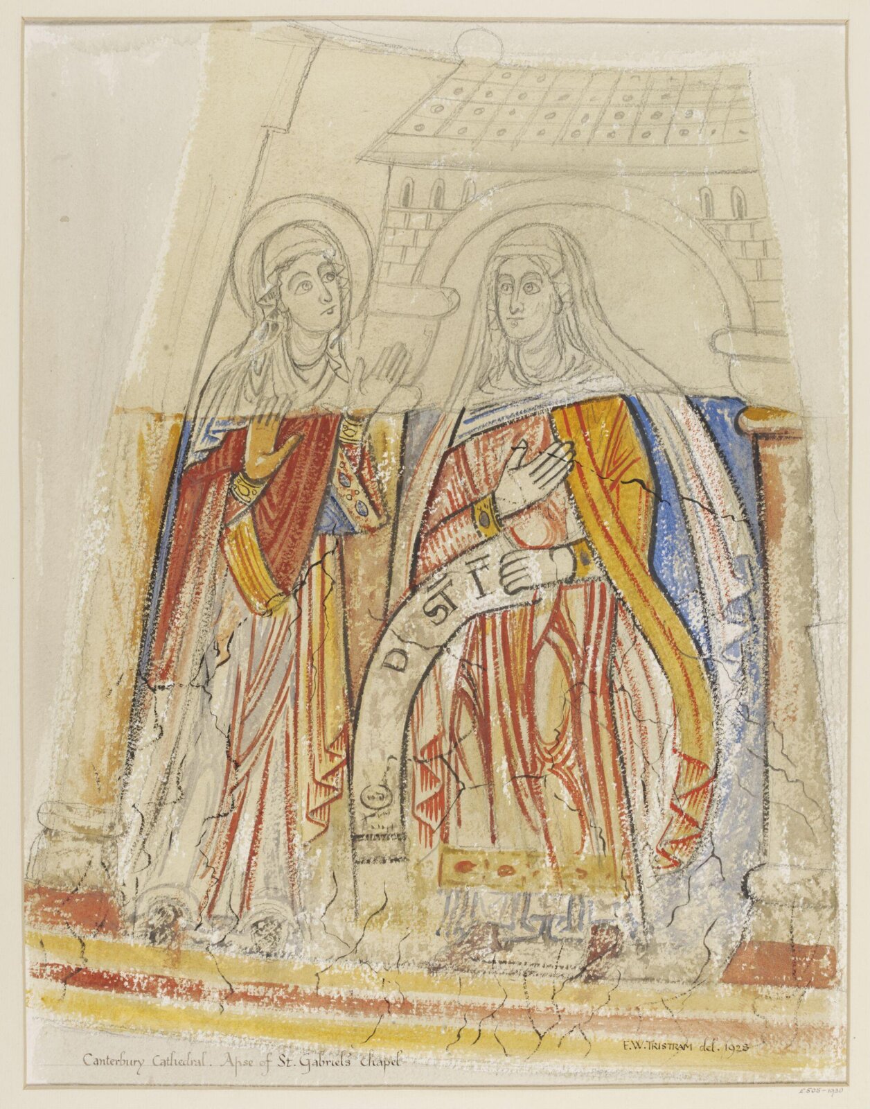 Watercolour, Ernest William Tristram, 1928