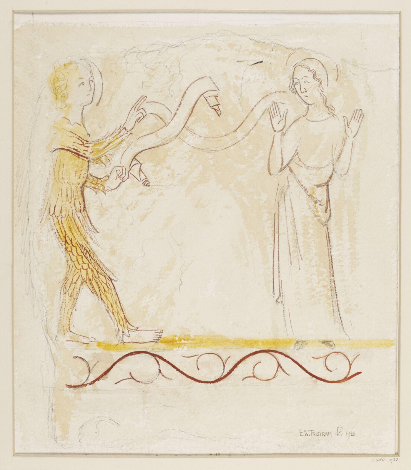 Drawing, Ernest William Tristram, 1928