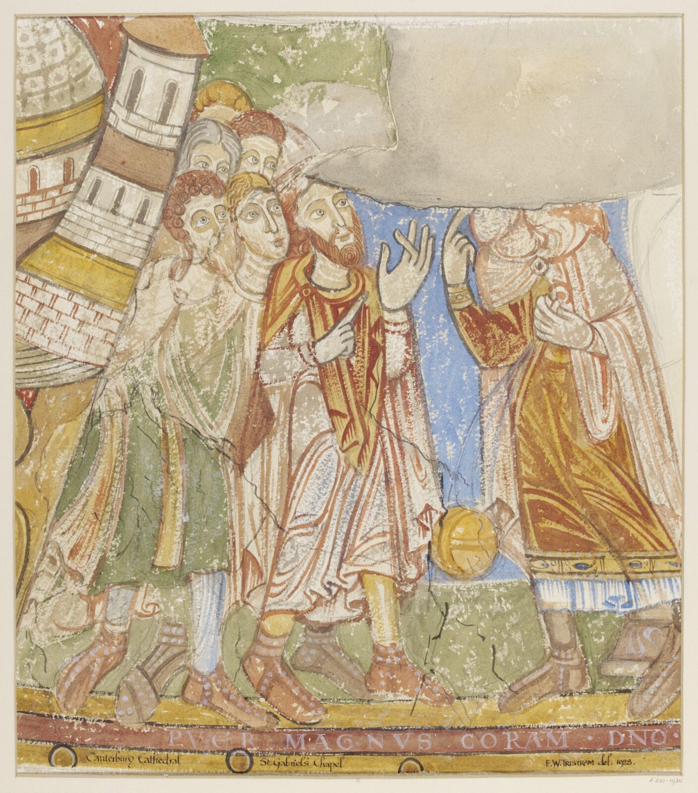 Watercolour, Ernest William Tristram, 1928